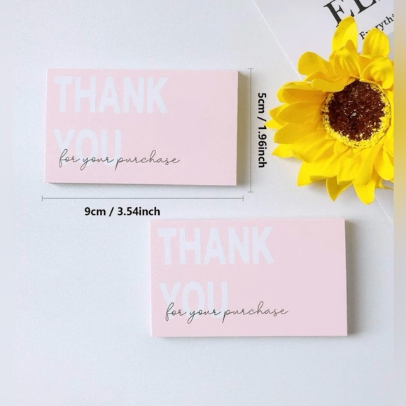 50pcs Pink Thank You Cards - Picture 3 of 3